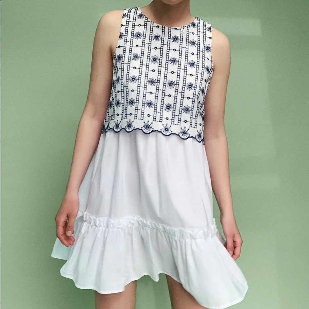 Zara Combination Embroidered Dress